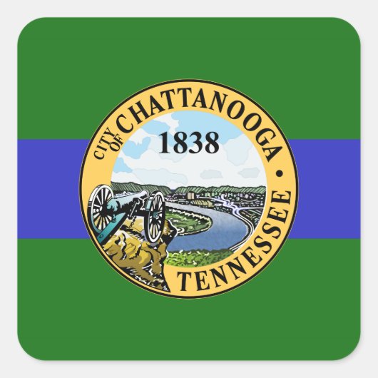 Sticker van Chattanooga, Tennessee Square (Voorkant)