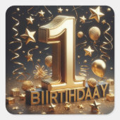 sticker van de 1e verjaardag (Voorkant)