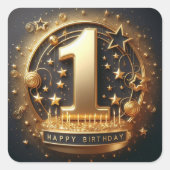 sticker van de 1e verjaardag (Voorkant)