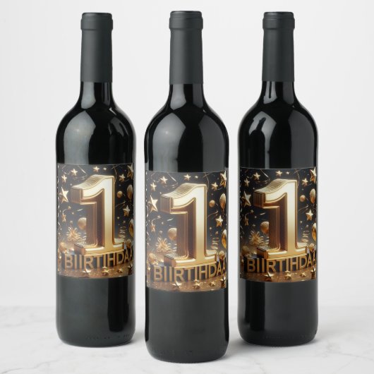 sticker van de 1e verjaardag (Flessen)