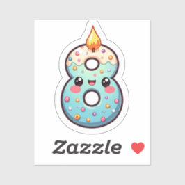 sticker van de 8e verjaardag