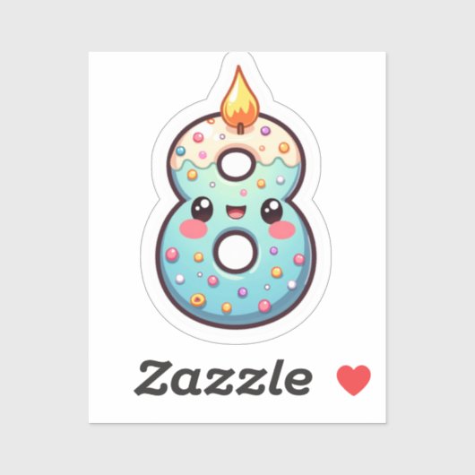 sticker van de 8e verjaardag (Vel)