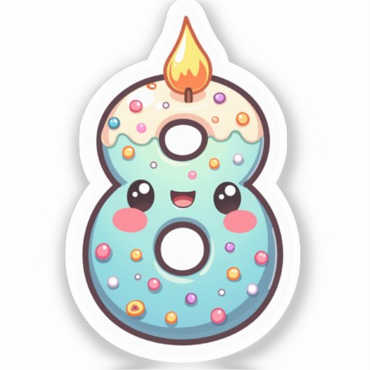 sticker van de 8e verjaardag (Voorkant)