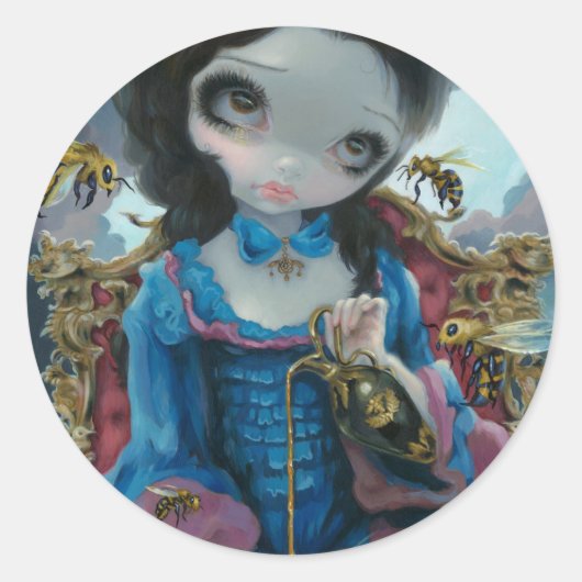 "Sticker van de bijenkoningin Ronde Sticker (Voorkant)