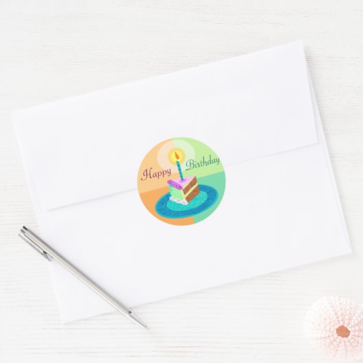 Sticker van de Birthday Cake (Envelop)