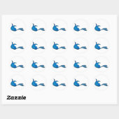 Sticker van de blauwe zeemstaart (Vel)