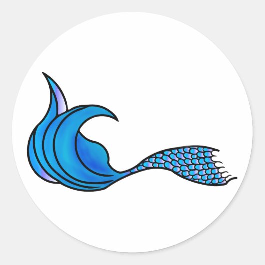 Sticker van de blauwe zeemstaart (Voorkant)
