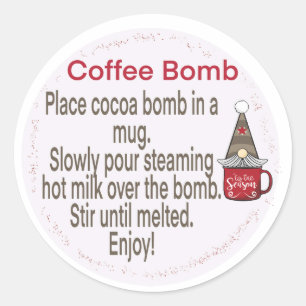 Sticker van de cacaombom van Gnoome, heet chocolad