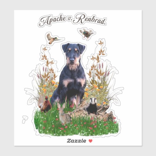 Sticker van de Duitse jaagterger (Vel)