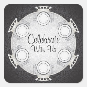 Sticker van de formele dineruitnodiging