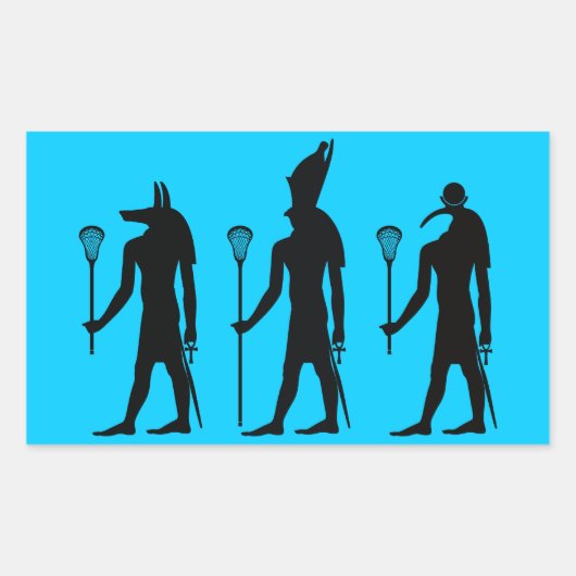 Sticker van de Goden van de lacrosse de Egyptische (Voorkant)