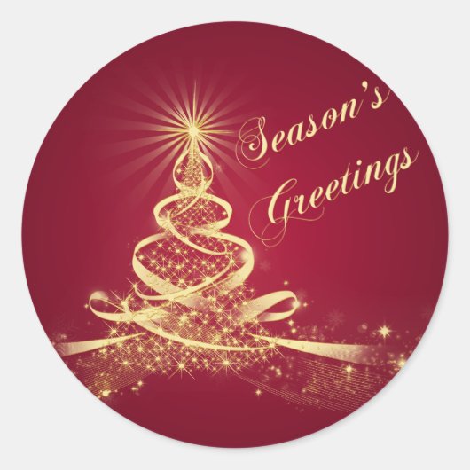 Sticker van de groeten van het rode, gouden boomga (Voorkant)