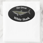 sticker van de grote witte haai (Tas)