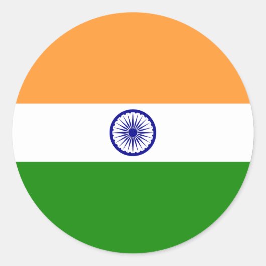 Sticker van de Indische Vlag Klassieke Round (Voorkant)