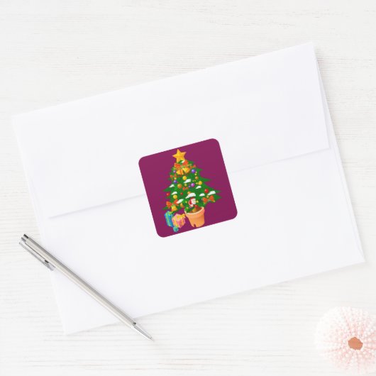 Sticker van de kerstboom (Envelop)