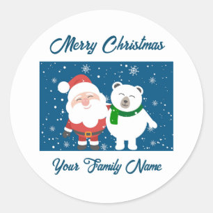 Sticker van de Kerstman en een Polar beer