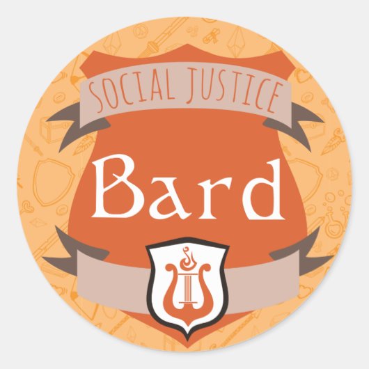 Sticker van de klasse Sociale Gerechtigheid: Bard (Voorkant)