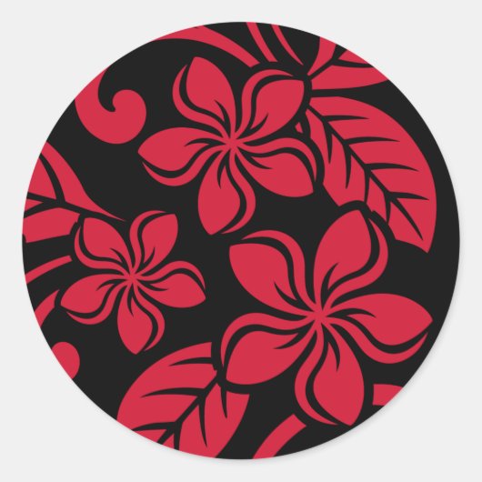 STICKER VAN DE KLASSIEKE RONDE ISLAND PLUMERIA (BL (Voorkant)