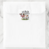 Sticker van de Koe van Schattigee begrazing | Grap (Tas)