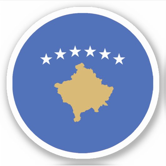 Sticker van de Kosovaarse vlag (Voorkant)
