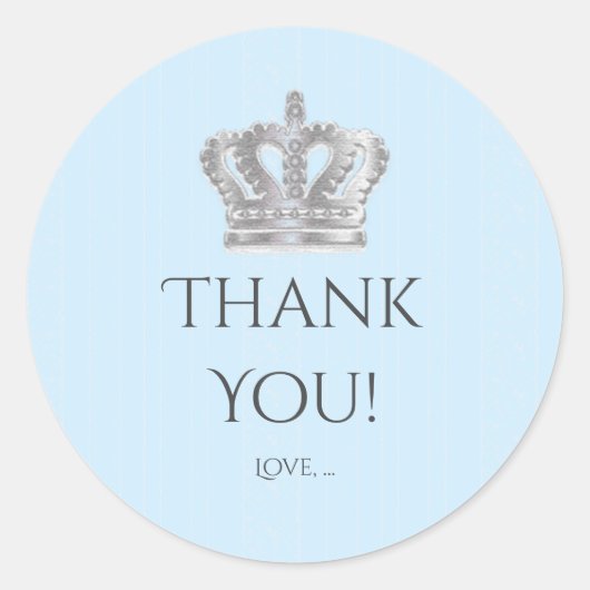 Sticker van de  kroonblauwe prins (Voorkant)