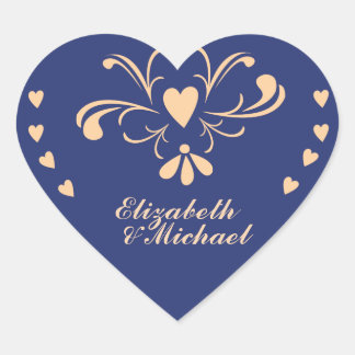 Sticker van de marine en van de peach Heart