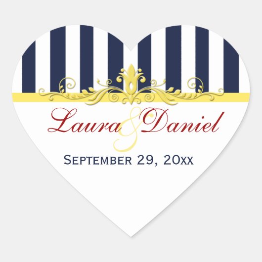 Sticker van de marinewitte geelstreep met schuifwi (Voorkant)