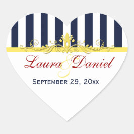 Sticker van de marinewitte geelstreep met schuifwi