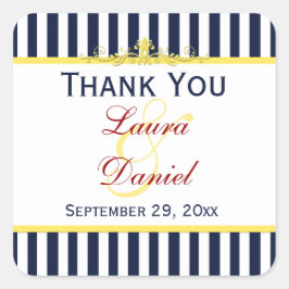 Sticker van de marinewitte geelstreep met schuifwi