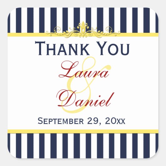 Sticker van de marinewitte geelstreep met schuifwi (Voorkant)