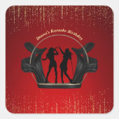 Sticker van de moderne muziekpartij Karaoke (Voorkant)