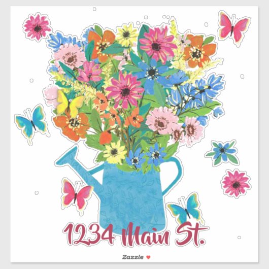 Sticker van de postbus van drinkbloemen (Vel)