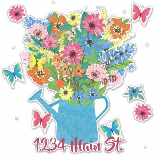 Sticker van de postbus van drinkbloemen (Voorkant)