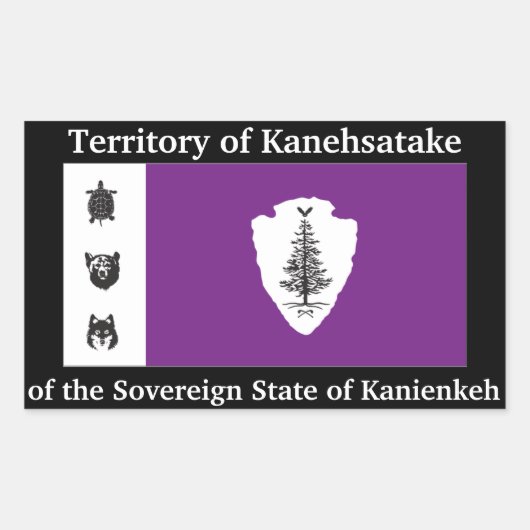 Sticker van de Republiek Kanienkeh (Mohawk Nation) (Voorkant)