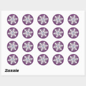 Sticker van de Ronde Envelope Jeweled Snowflake Ma (Vel)