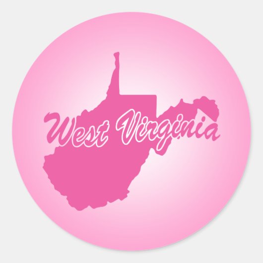 Sticker van de roze staat West Virginia Classic Ro (Voorkant)