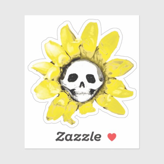 Sticker van de Schedel Zonnebloem (Vel)