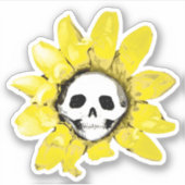 Sticker van de Schedel Zonnebloem (Voorkant)