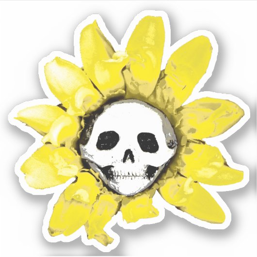 Sticker van de Schedel Zonnebloem (Voorkant)