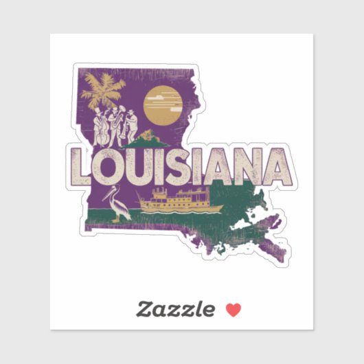 Sticker van de staat Louisiana (Vel)