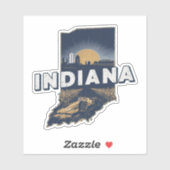 Sticker van de staat Retro Indiana (Vel)