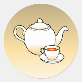 Sticker van de theepot Classic Round