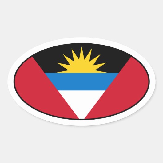Sticker van de vlag van Antigua en Barbuda (Voorkant)