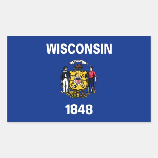 Sticker van de vlag van de staat Wisconsin (Voorkant)