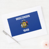 Sticker van de vlag van de staat Wisconsin (Envelop)