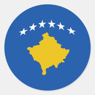 Sticker van de vlag van Kosovo Fisheye