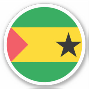 Sticker van de vlaggenronde van Sao Tomé en Princi