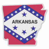 Sticker van de vlaggenstaat van de Arkansas (Voorkant)