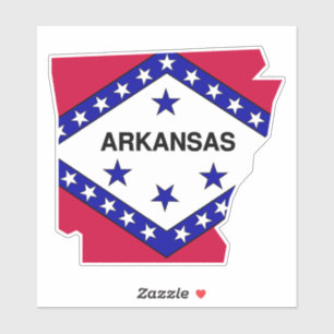 Sticker van de vlaggenstaat van de Arkansas