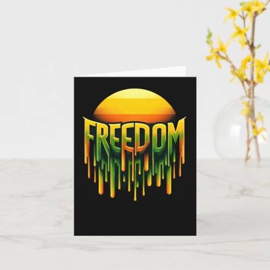 Sticker van de Vrijheid van Juneteenth Pride Kaart (Gele Bloem)